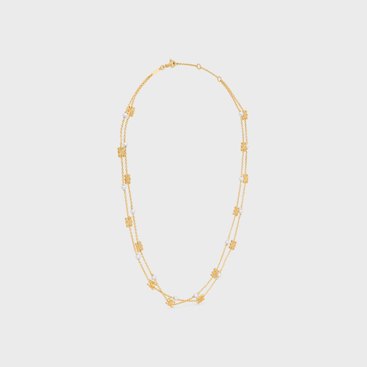 Celine Triomphe Pearl Double Necklace