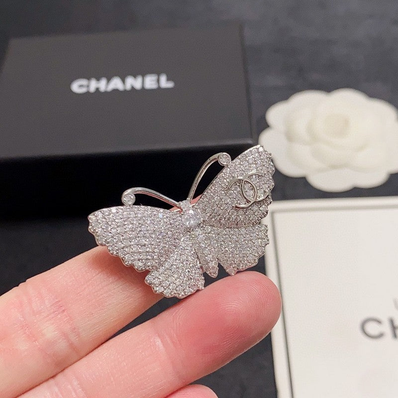 Chanel Full Diamond Butterfly Brooch